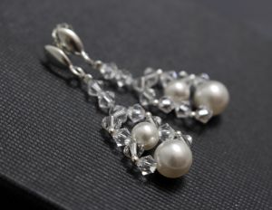 Swarovski perły  i srebro - kolczyki ślubne - Chileart SK3d
